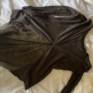 Botton detailed green free people long sleeve